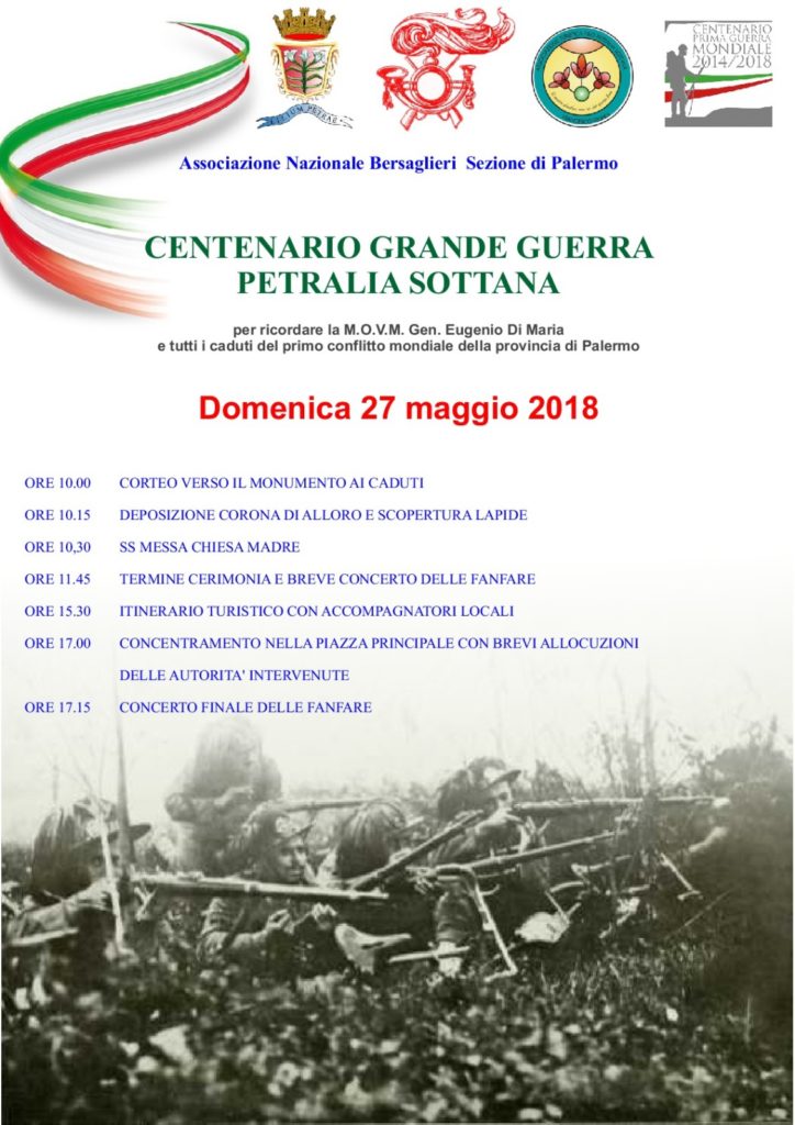 CENTENARIO della GRANDE GUERRA  a PETRALIA SOTTANA