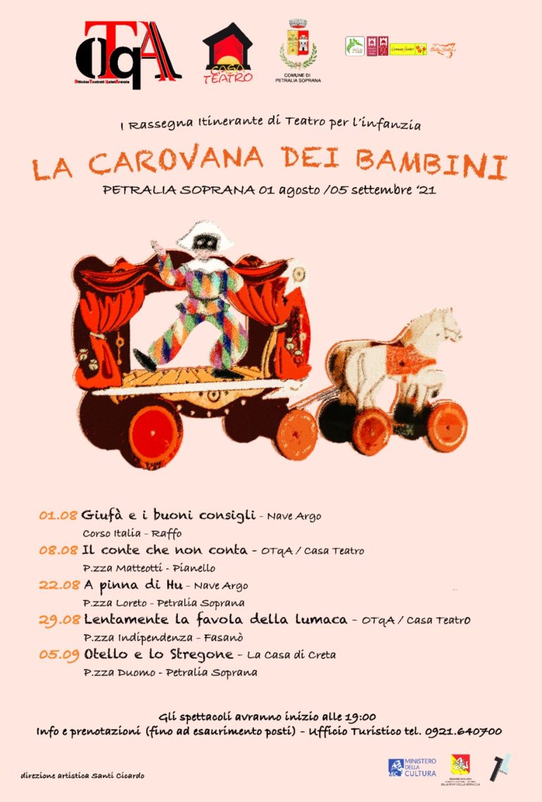 La carovana dei bambini, dal 1 agosto al 5 settembre rassegna itinerante di teatro per l’infanzia