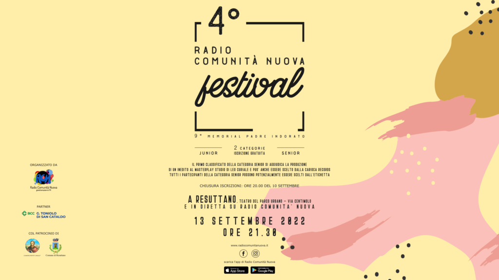 Radio Comunità Nuova Festival,al vincitore la produzione di un inedito