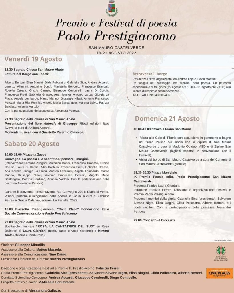 San Mauro Castelverde per tre giorni capitale della Poesia