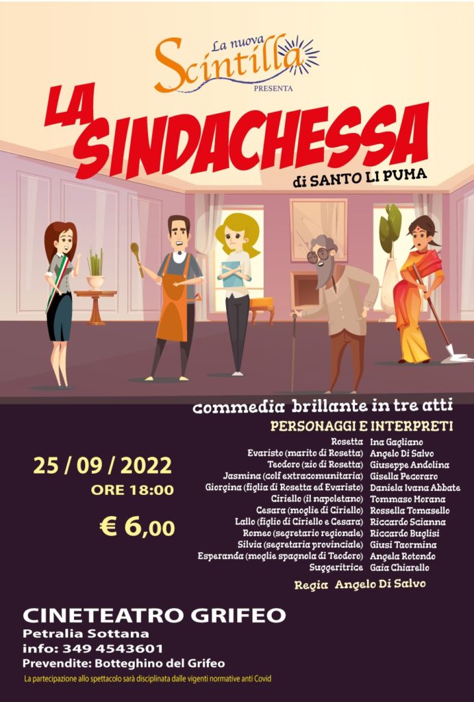 Teatro, “La Sindachessa” in scena domenica al Teatro Cinema Grifeo