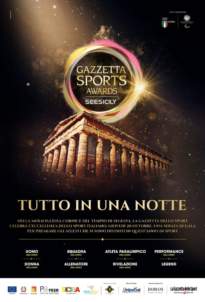 Gazzetta Sports Awards SeeSicily, giovedì 20 ottobre La Gazzetta dello Sport celebra i campioni dello sport italiano al Tempio di Segesta