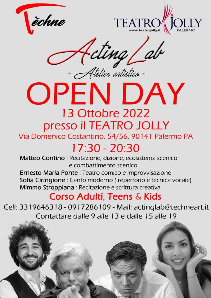 Acting Lab,un open day al Teatro Jolly