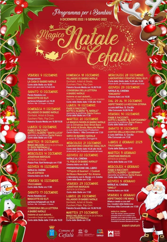 Magico Natale a Cefalù. Programma per i Bambini