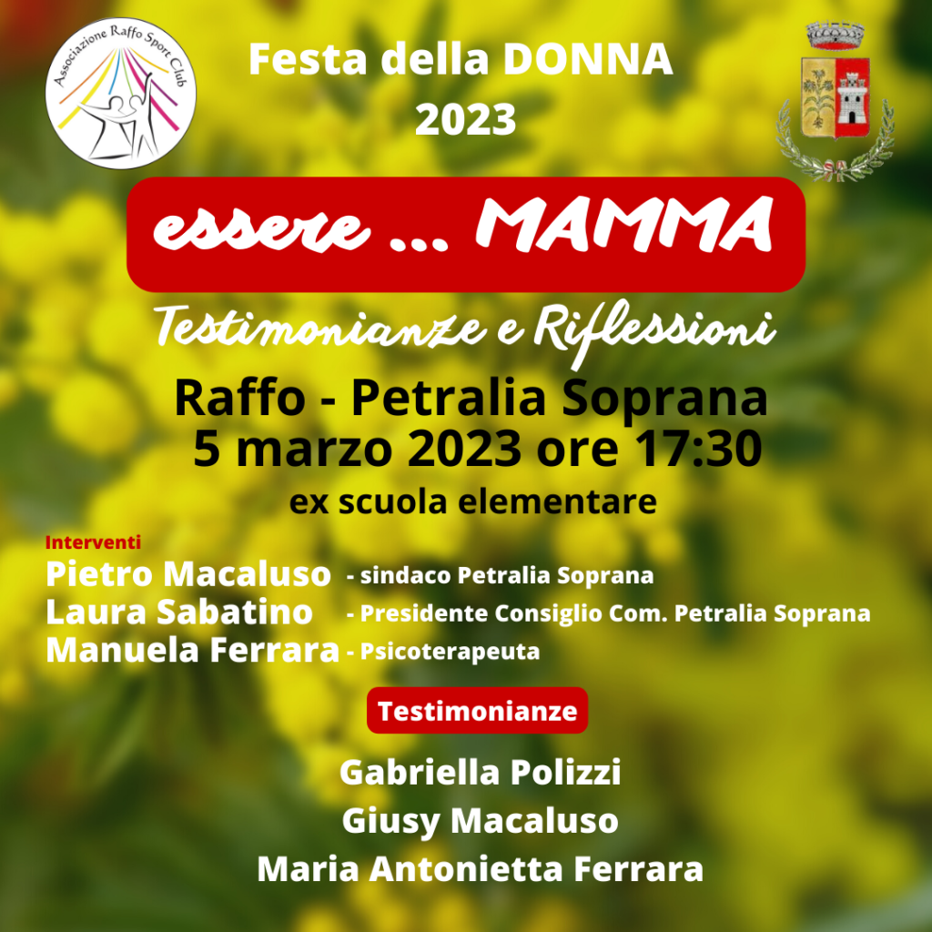 Essere…MAMMA, domani un incontro a Raffo dedicato alle donne