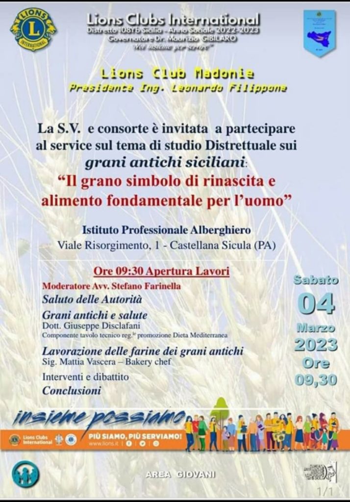 A Castellana Sicula il Lions Club Madonie parlerà di grani antichi