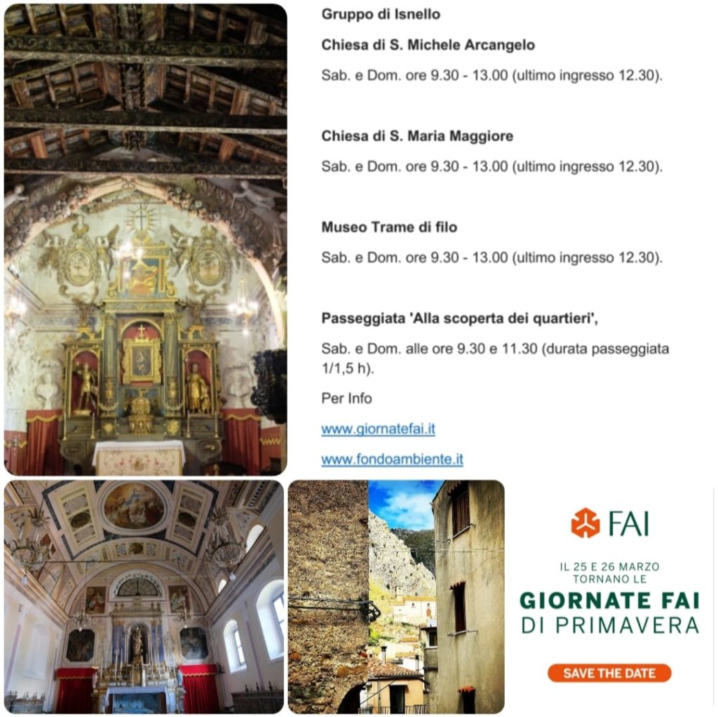 Isnello. 25 e 26 marzo tornano Giornate FAI di Primavera