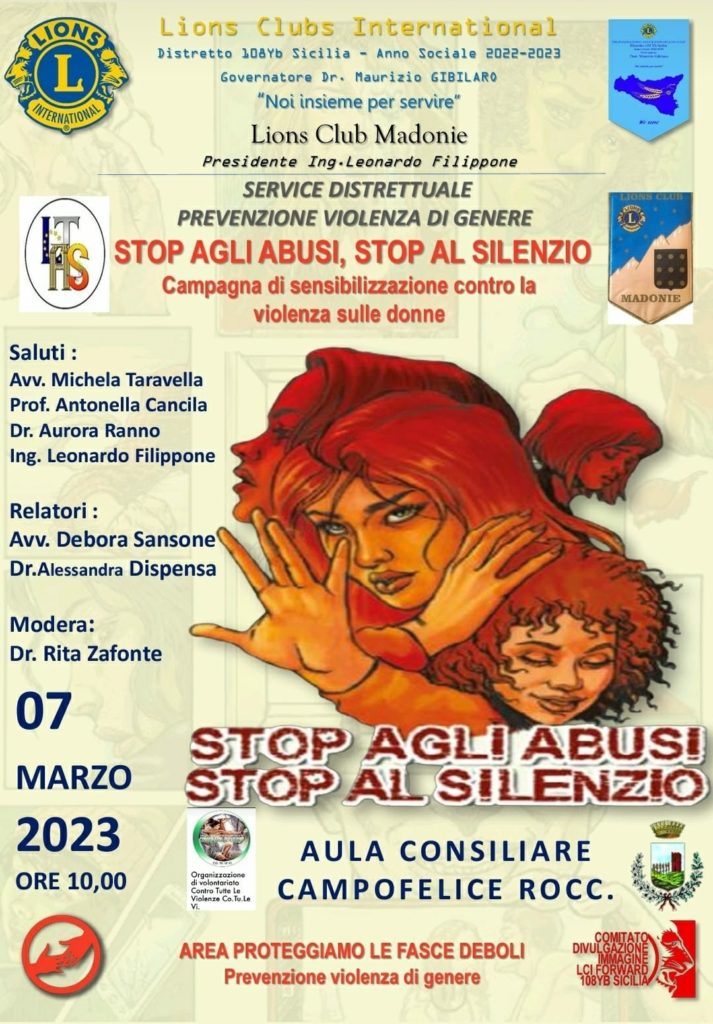 Lions Club Madonie, a Campofelice un convegno su “Stop agli Abusi – Stop al Silenzio”