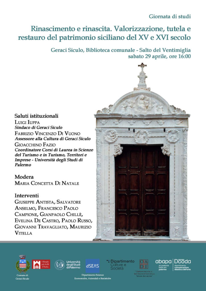 Geraci Siculo,giornata di studi su Rinascimento e rinascita.Valorizzazione, tutela e restauro del patrimonio siciliano del XV e XVI secolo