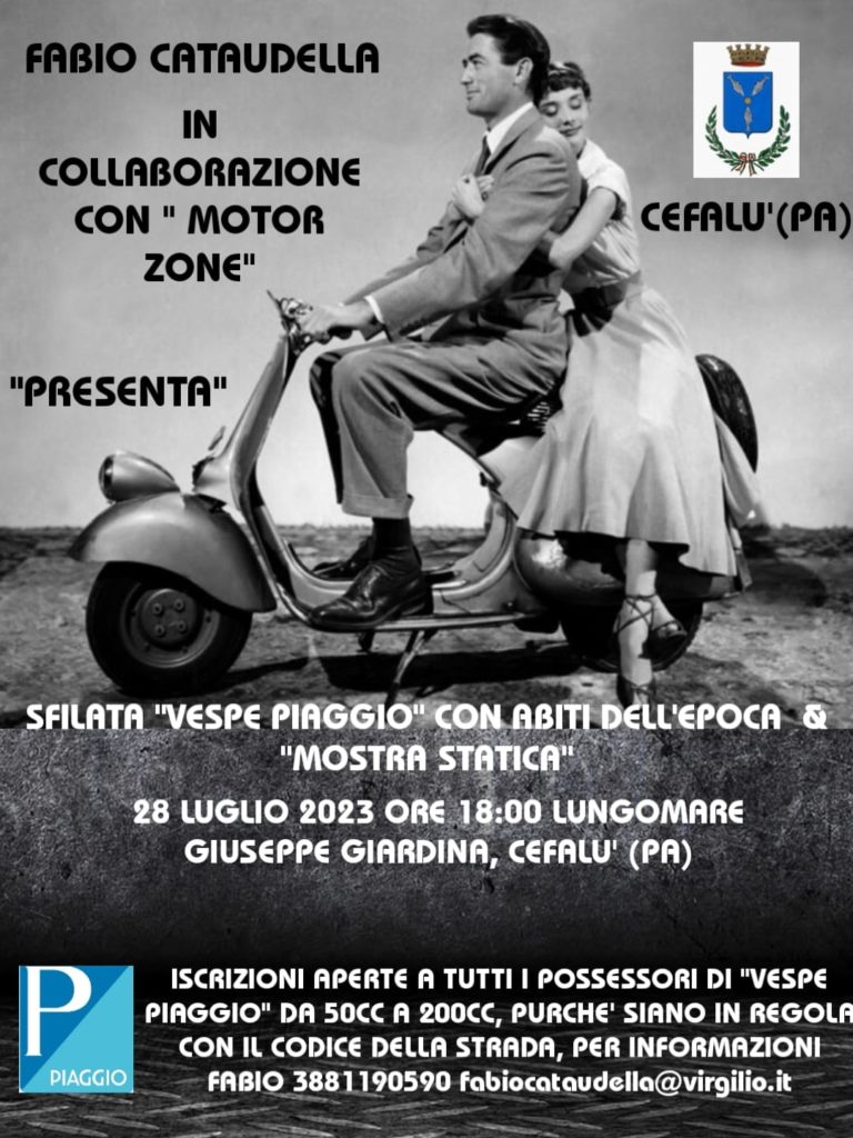 Raduno Vespe il 28 luglio a Cefalù