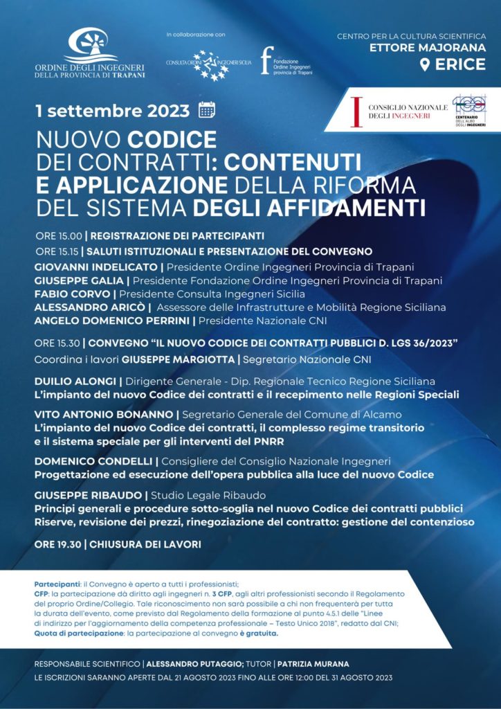 Ingegneri Sicilia: Focus su Nuovo Codice dei Contratti
