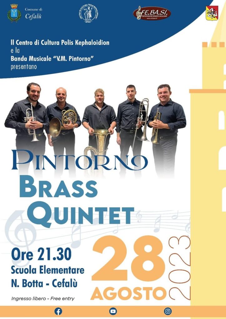 Pintorno Brass Quintet nell’atrio della Scuola Botta
