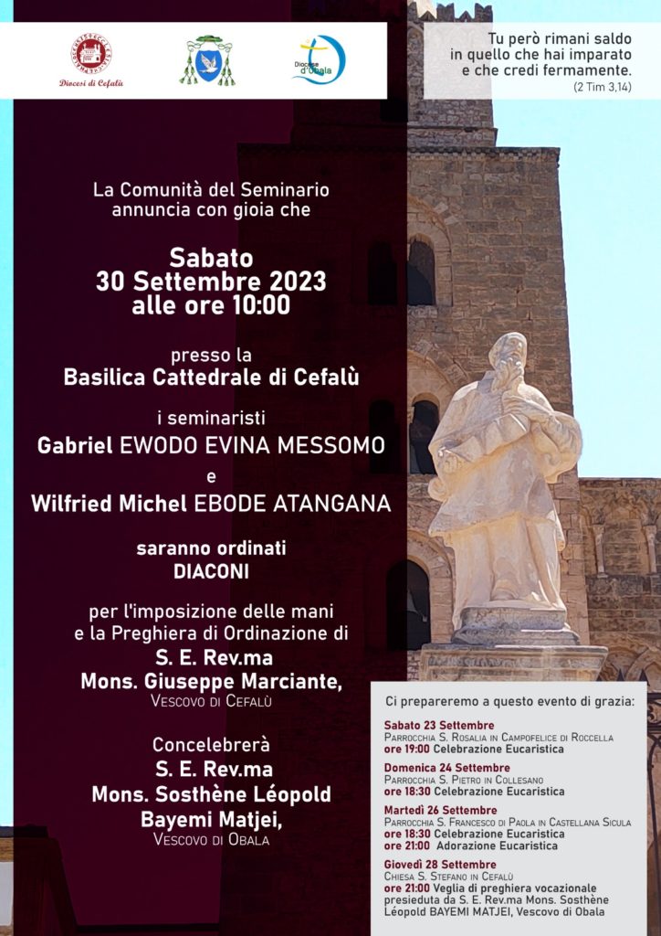 Ordinazione diaconi. Basilica Cattedrale, 30 settembre
