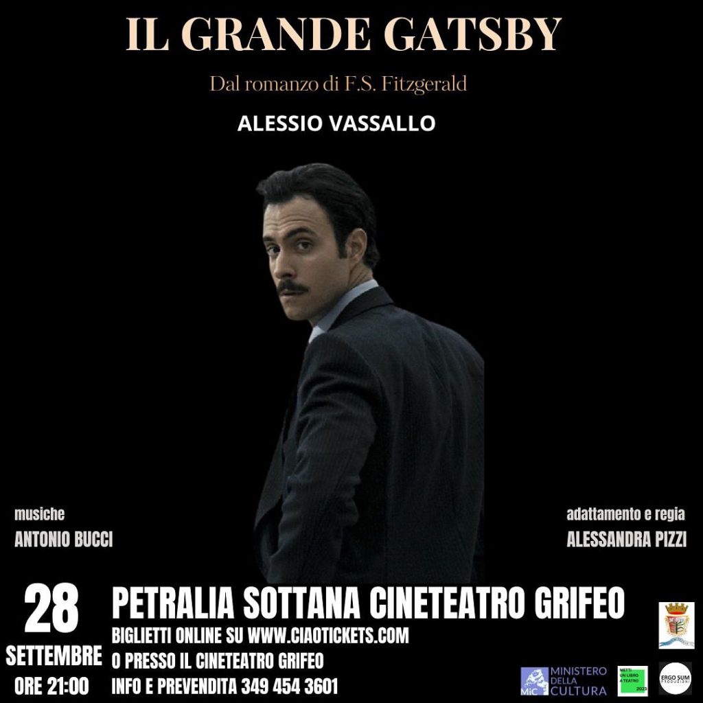 Alessio Vassallo stasera porta in scena Il Grande Gatsby al Teatro Grifeo