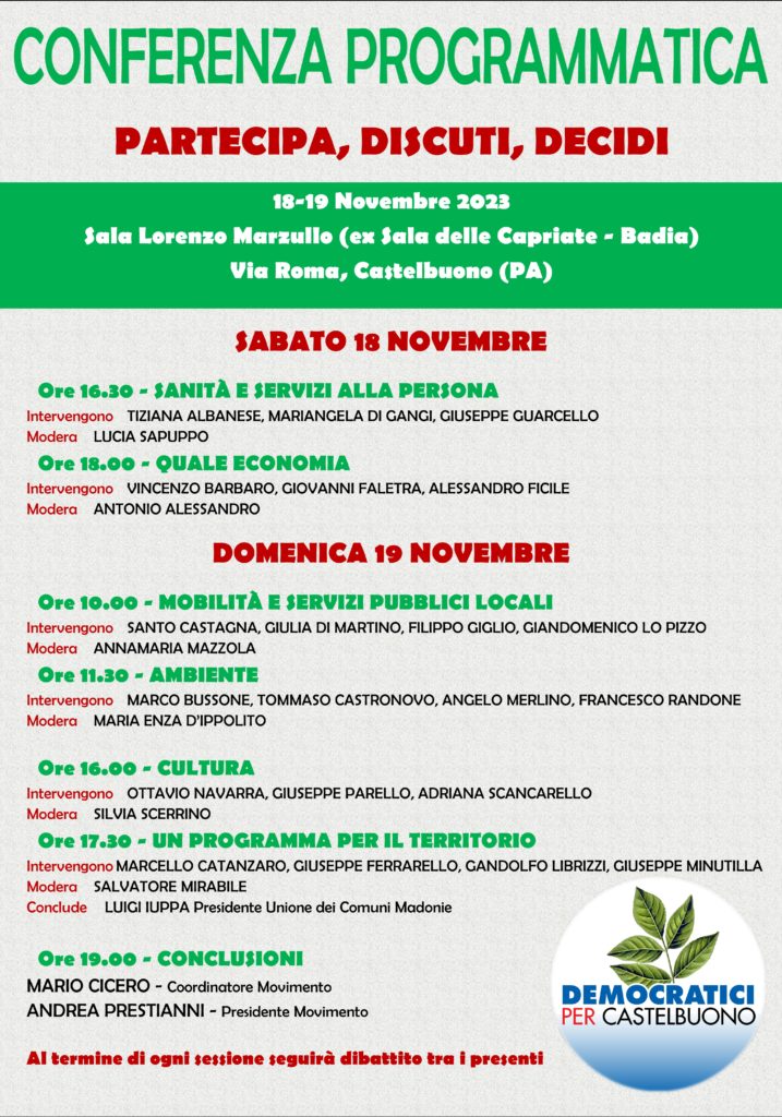Democratici per Castelbuono. Conferenza programmatica