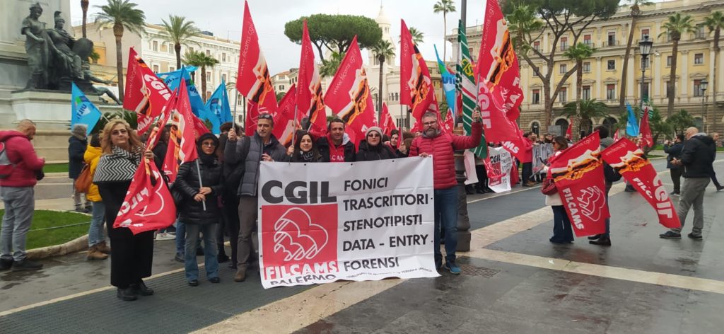 Al presidio di Roma anche fonici e stenotipisti dei tribunali di Palermo e Termini Imerese