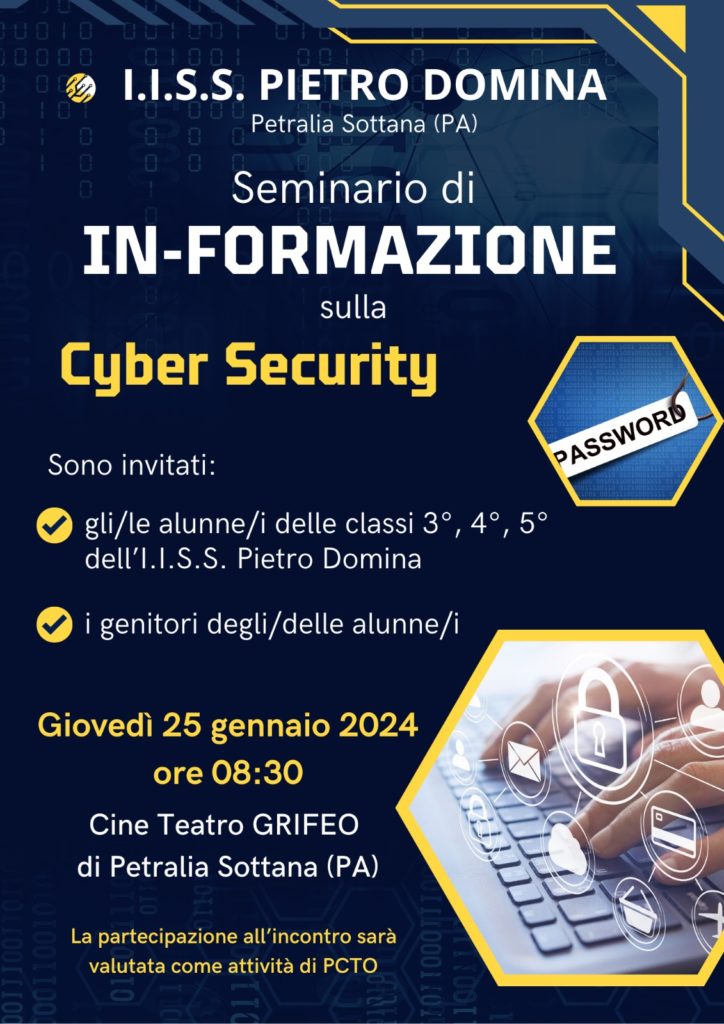 “I.I.S. “Pietro Domina”,seminario sulla Cyber Security