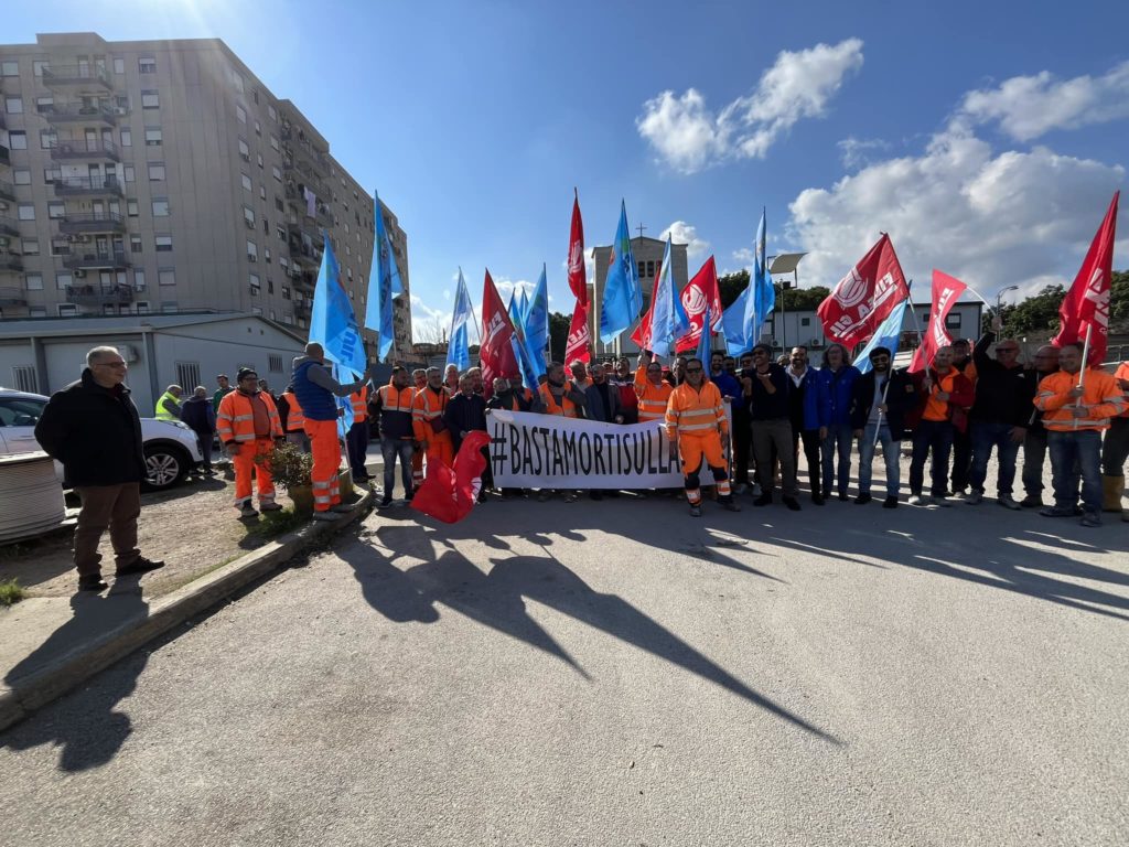 Muore un operaio a Campofelice di Roccella nel giorno dello sciopero. Sindacati: Basta sangue!