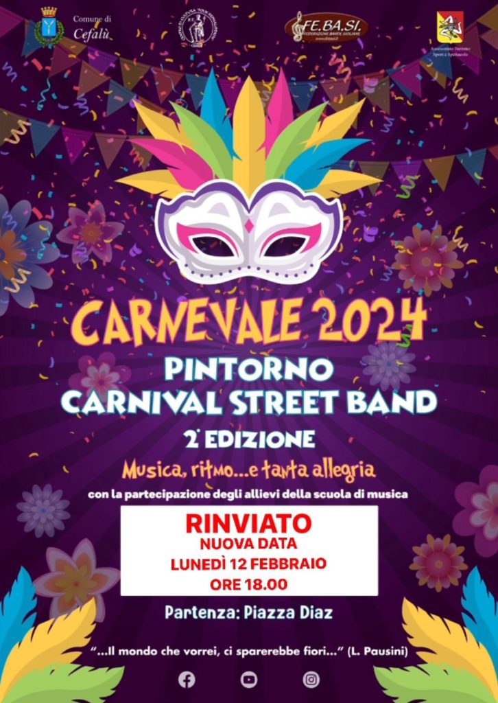 Pintorno Cefalù: rinvio sfilata Carnevale