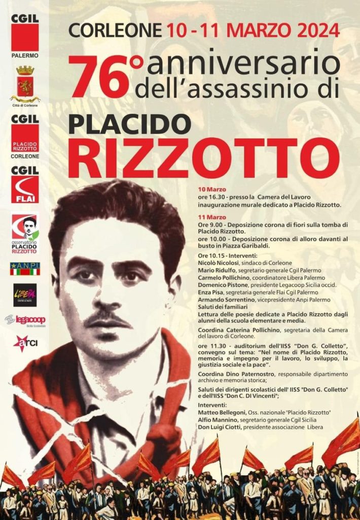 Rizzotto, le iniziative per il 76° anniversario