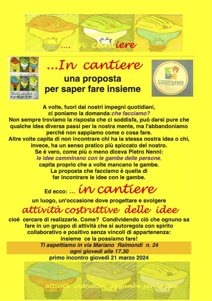 Costituente Castelbuono: I giovedì delle idee
