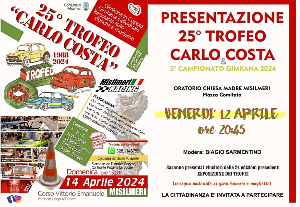 Auto,presentazione del Trofeo Carlo Costa