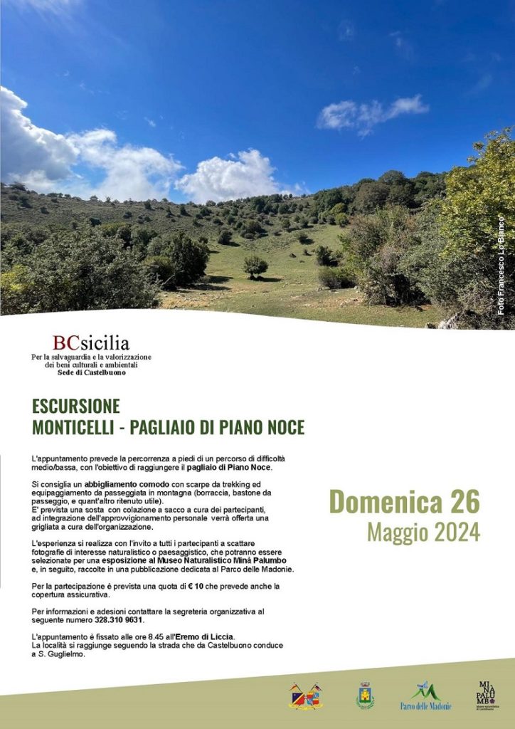 BCsicilia Castelbuono. Escursione Monticelli – Pagliaio di Piano Noce