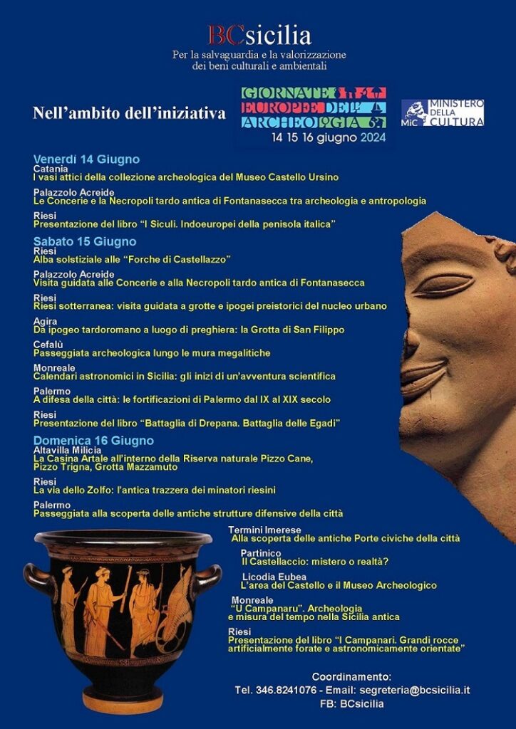 BCsicilia. Giornate Europee dell’Archeologia: visite guidate, escursioni, conferenze, presentazioni di libri