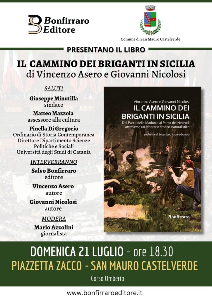 “Il Cammino dei Briganti in Sicilia”,presentazione del libro a San Mauro Castelverde