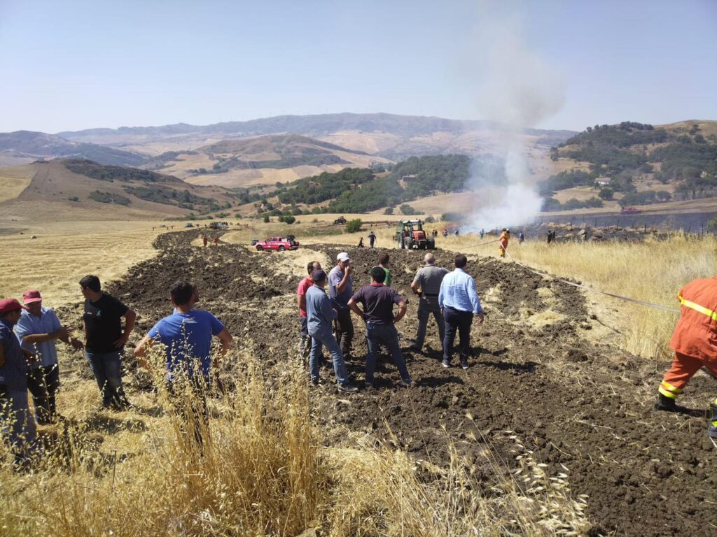 Incendio nelle campagne di Gangi, subito domato