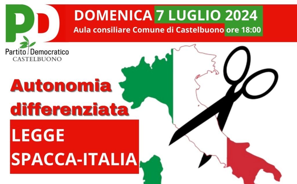 “Autonomia differenziata: la legge Spacca-Italia”,incontro a Castelbuono