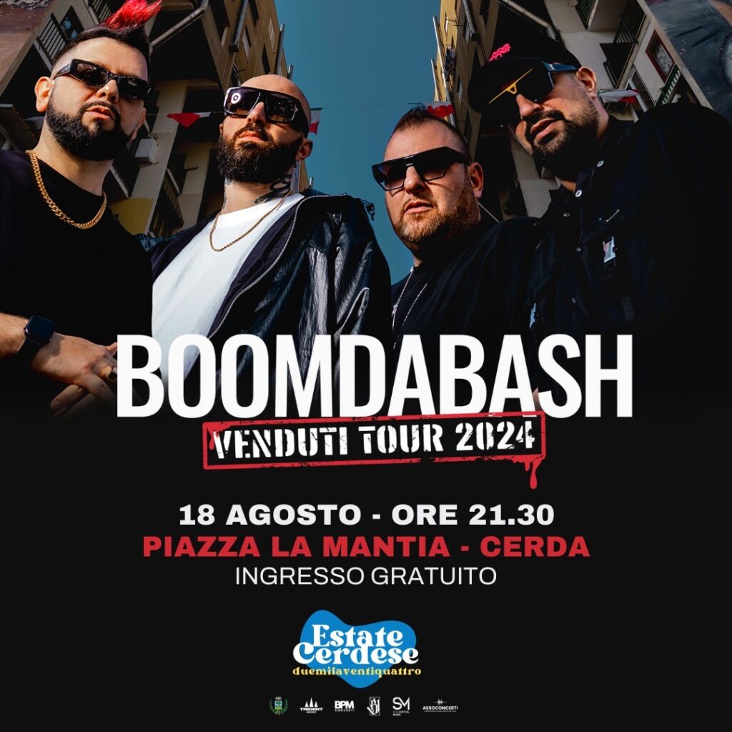 Rassegna Estate. A Cerda il 18 agosto arrivano i Boomdabash