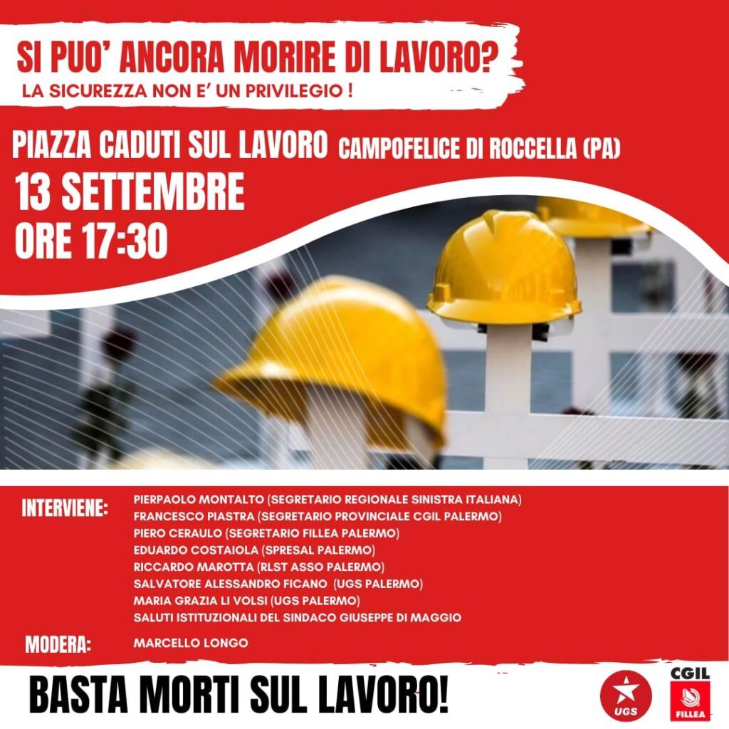 A Campofelice di Roccella, assemblea pubblica “Si può ancora morire di lavoro?”