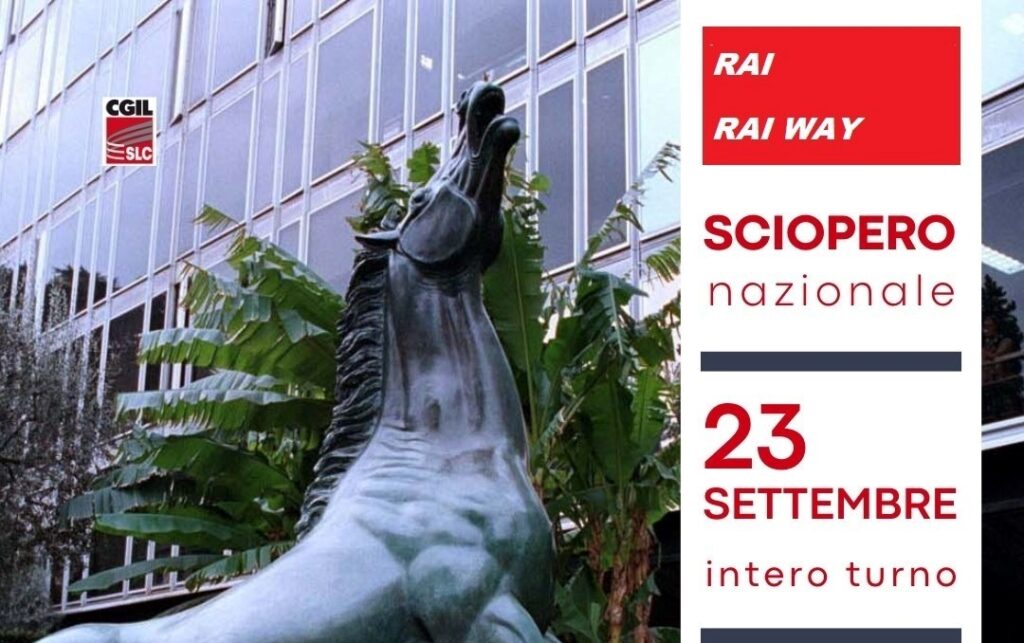 Sciopero Rai, lunedì 23 presidio Slc Cgil in viale Strasburgo