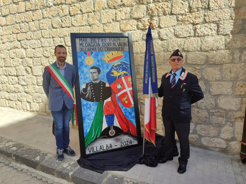 Cerimonia di intitolazione di una strada del comune di Villalba al maresciallo Pietro Purpi
