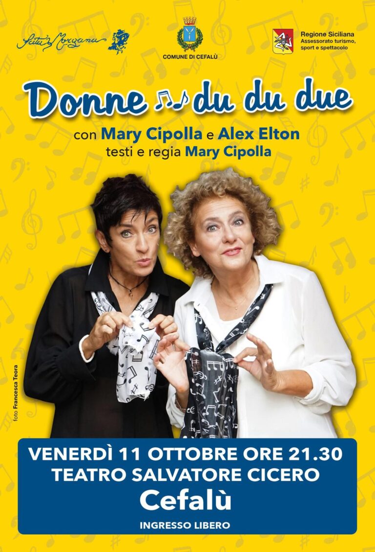 La comica siciliana Mary Cipolla e l’italo inglese Alex Elton in scena a Cefalu’