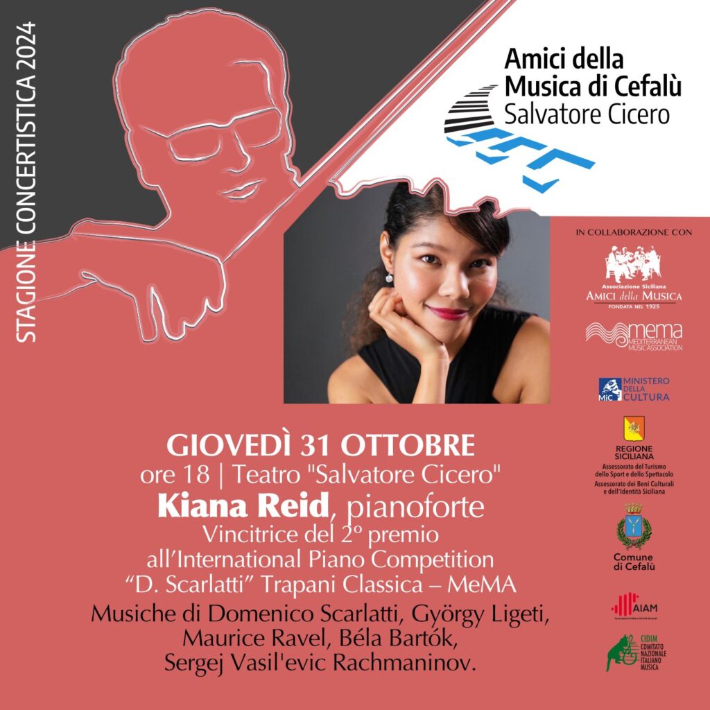 Kiana Reid inaugura la nuova stagione al Teatro Cicero degli Amici della Musica di Cefalù