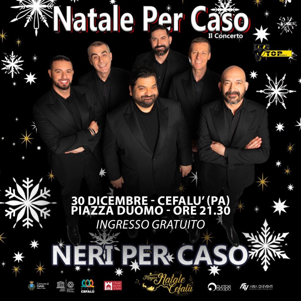 I Neri per Caso in concerto gratuito a Cefalù