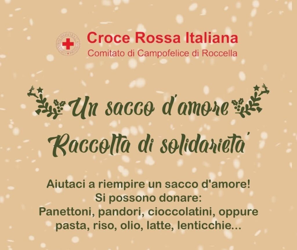 Un sacco d’Amore: raccolta di solidarietà a cura della Croce Rossa Italiana