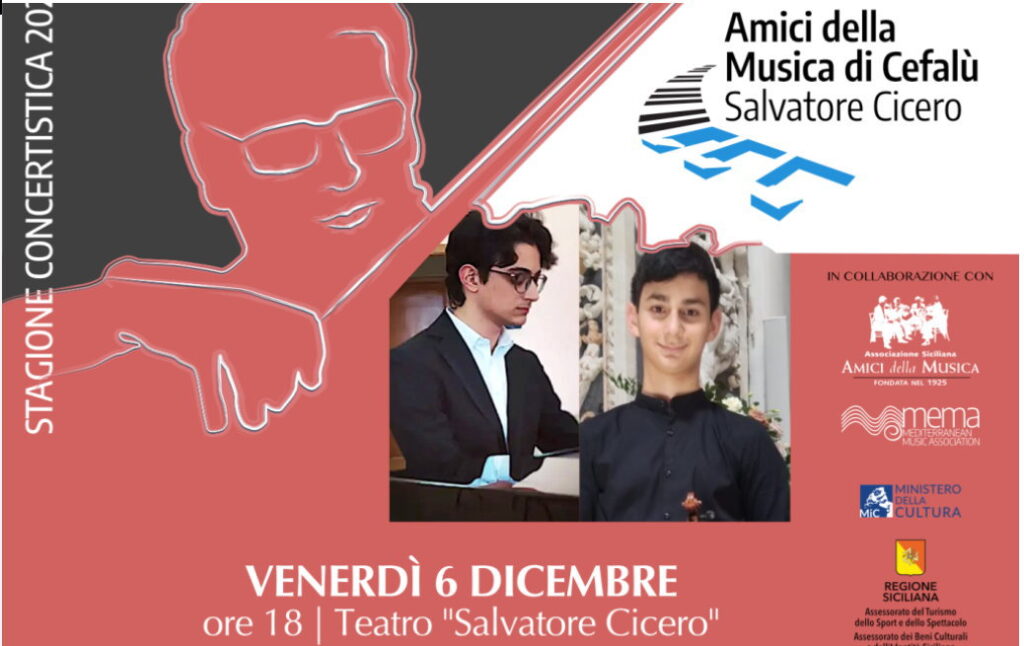Amici della Musica. Concerto Teatro Cicero Cefalù di Pierro e Burriesci