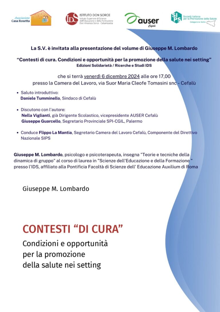 Camera del Lavoro Cefalù. Presentazione: “Contesti di cura”