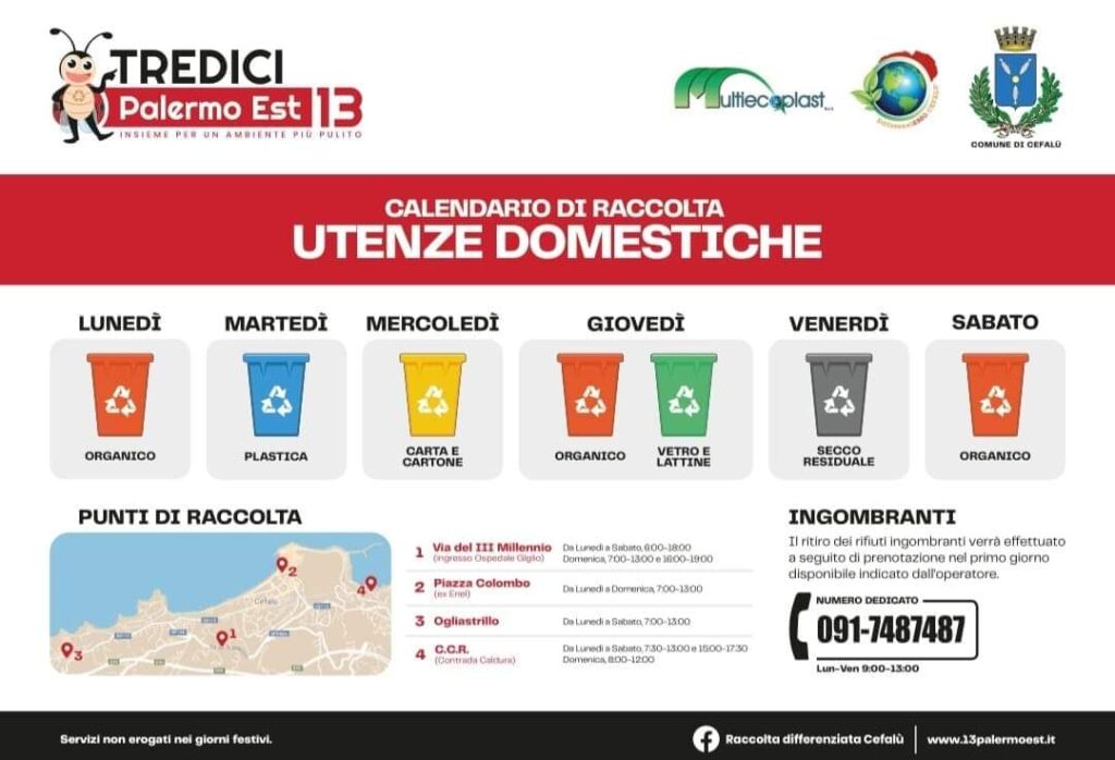 Cefalù, raccolta differenziata oltre 68 per cento