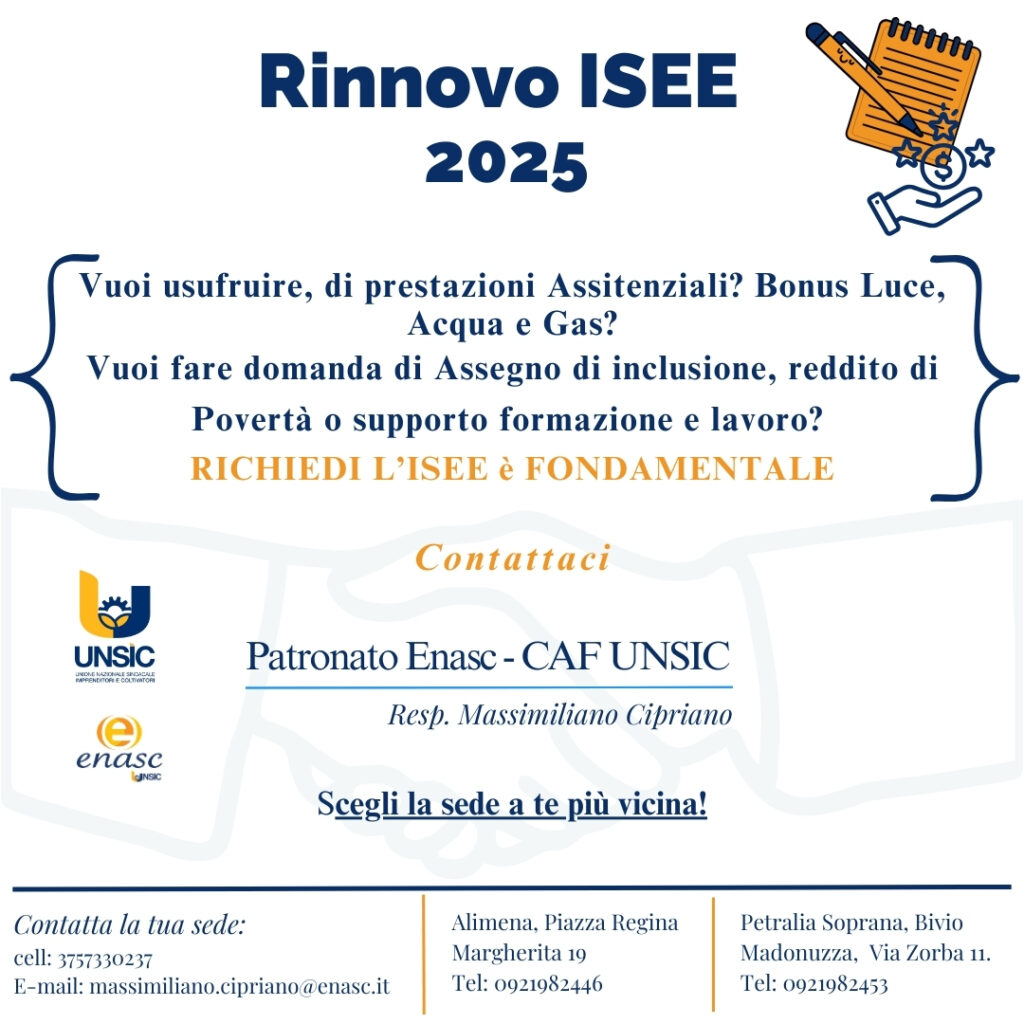 Caf Patronato Enasc Unsic: ISEE 2025
