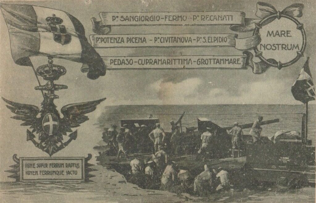 Prima Guerra Mondiale. La guerra marittima italo-austriaca – il Treno Armato IV in una cartolina dell’epoca