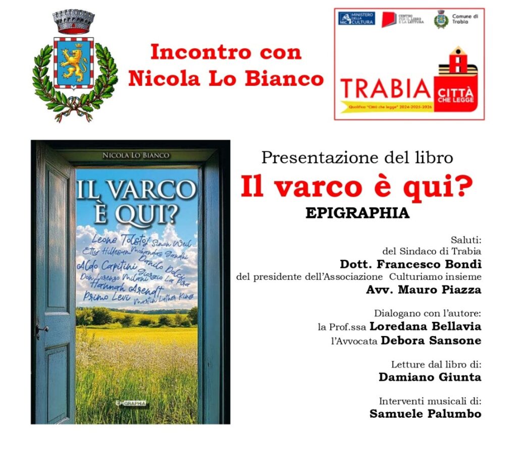 Trabia, presentazione del libro:Il varco è qui del Prof.Nicola Lo Bianco