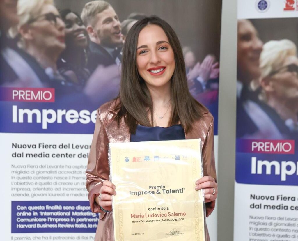 Il “Premio Imprese & Talenti” alla madonita Ludovica Salerno