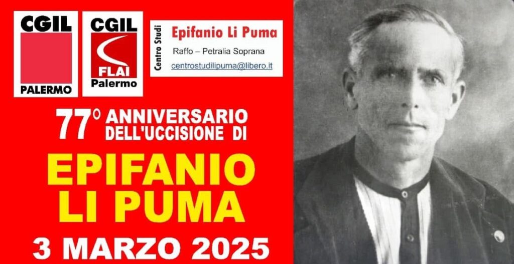 La Cgil ricorda Epifanio Li Puma: “Fu ucciso dalla mafia per le lotte contadine”