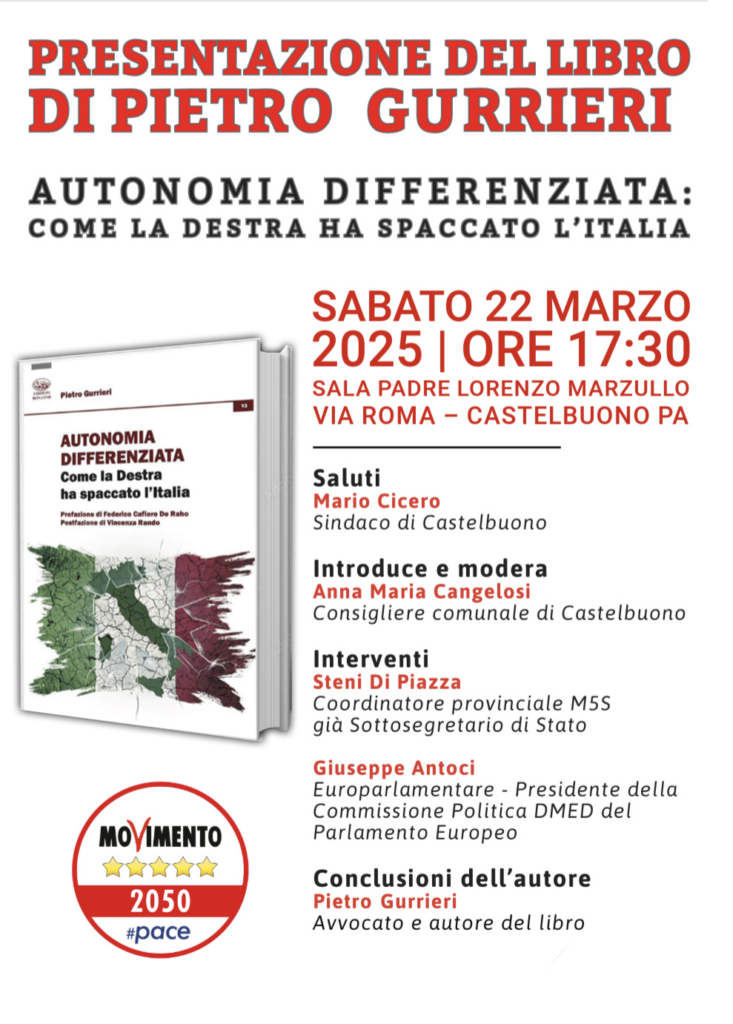 Autonomia differenziata. Incontro a Castelbuono del M5S