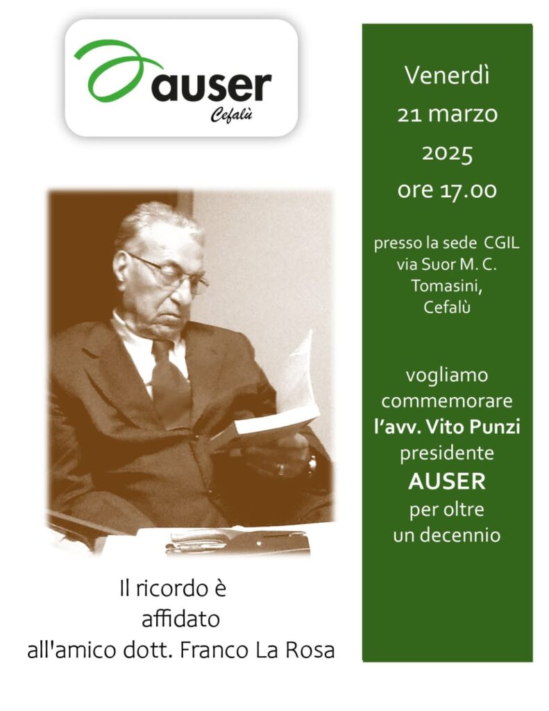 L’Auser di Cefalù ricorda l’avv. Vito Punzi
