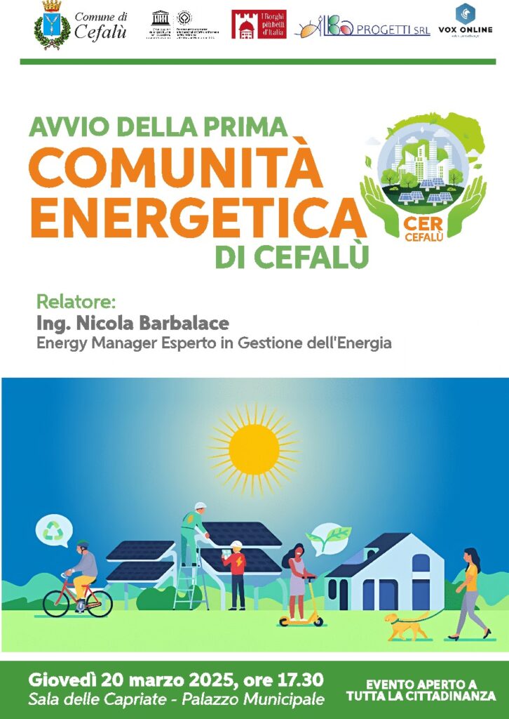 Cefalù,nasce la prima comunità energetica rinnovabile